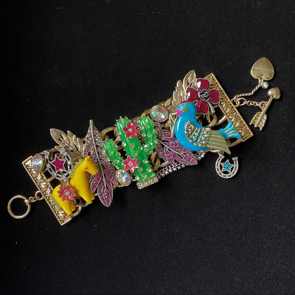 Betsey Johnson Bracelet Over the Top Ornate Eye Catching World of Eccentricity Charm
