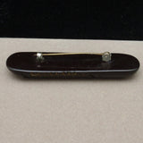 Black Carved Bar Pin Vintage Brooch Mourning