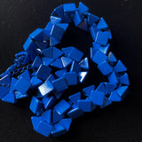 Blue Pyramid Beads Contemporary Necklace