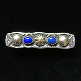 Sterling Silver Lapis Bar Pin Navajo Bobby Johnson