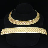 Boucher Collar Necklace & Bracelet Set Studded with Red Rhinestones