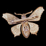 Butterfly Brooch Pin with 2 Large Cabs