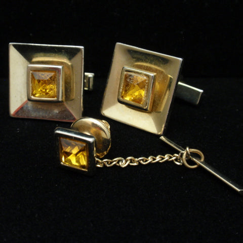 Cuff Links and Tie Tack Set