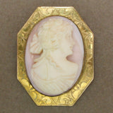 Cameo Brooch Pin Vintage High Relief Gold Filled Bezel
