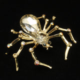 Large Rhinestone Spider Brooch Pin Cara NY