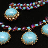 Hattie Carnegie Set Necklace Bracelet Turquoise & Dragon's Breath