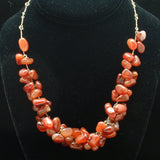 Carnelian Agate Necklace Vintage Chunky Nuggets Clusters