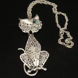 Cat Necklace Vintage Retro Articulated Oversized 1960s