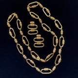 Ccori Necklace Earrings Set Peruvian Design Gold Plated