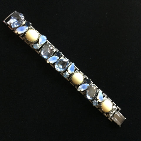 Vintage Bracelet Large Blue  Stones