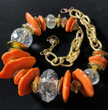 Chunky Orange Fashion Necklace