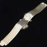 Coro 1946 Bracelet Sterling Silver Articulated Flexible Rhinestone Leaf