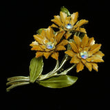 Triple Flower Pin Vintage Enamel by Coro