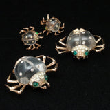 Coro Jelly Belly Insects Bugs 2 Clip Pins & Matching Earrings Sterling Silver Vintage