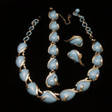 Coro Light Blue Necklace Bracelet Earrings Set Vintage