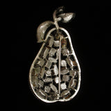 Pear Pin Vintage Rhinestones Fruit Brooch Coro Figural