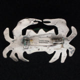 Crab Pin Vintage Sterling Silver & Malachite Mexico Brooch