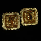 Square Pave Set Earrings Multi-Color Cabs Vintage by Craft