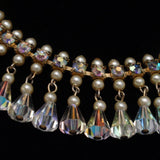 Necklace Vintage Fringe Crystals Rhinestones Imitation Pearls