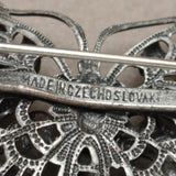 Butterfly Brooch Pin Vintage Rhinestones Czechoslovakia