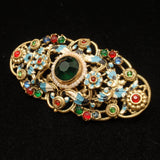 Czech Vintage Brooch Pin Multi-Colors Stones and Enamel