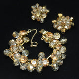 D&E Juliana Set Vintage Rhinestone Crystal Bracelet Earrings Sparkly