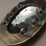 Mask Face Sterling Silver & Brass Pendant or Focal Point for Bracelet Arts & Crafts