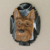 Dog Brooch Pin Vintage Celluloid & Composition Dimensional High Relief