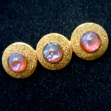Domed Dragon's Breath Pin Glass Stones Bar Vintage Fire Opal
