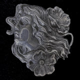 Art Nouveau Brooch Pin Sterling Silver Dimensional