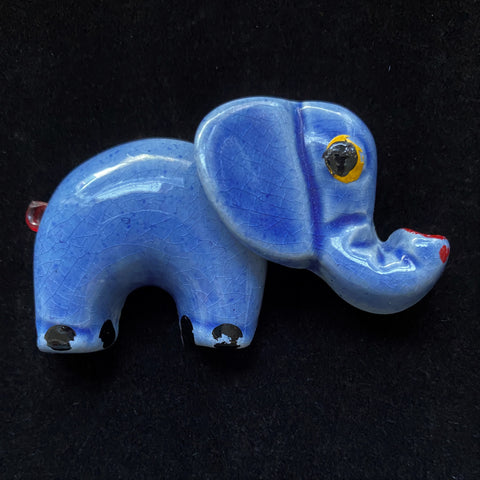 Elzac Elephant Pin Vintage Ceramic