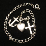 Faith Hope Charity Charm Bracelet