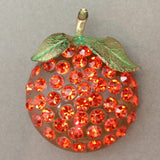 Forbidden Fruit Brooch Pin Vintage Lucite & Rhinestones