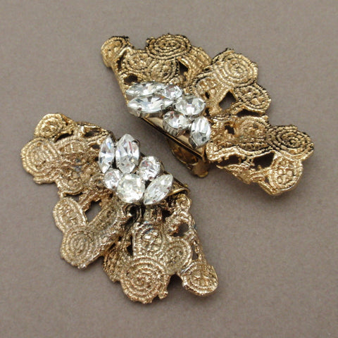 Rhinestone Earrings Vintage Over-the-Top Large & Flashy – World of ...