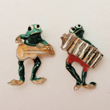 Pair of Frog Musician Pendants