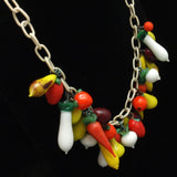 Fruit Necklace Vintage Glass and Celluloid Colorful
