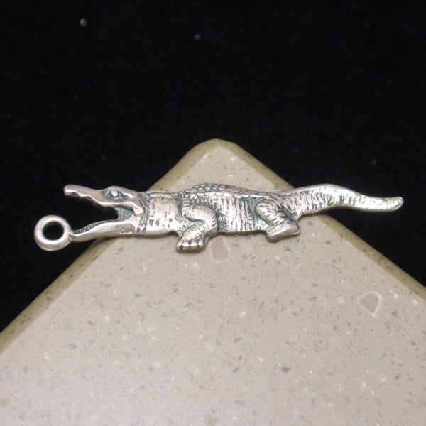 Gator Charm Vintage Sterling Silver Alligator Crocodile