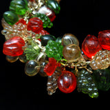 Fruit Salad Necklace Vintage West Germany Reds Greens Golden Yellows