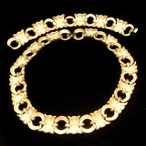 Givenchy Gold Tone Necklace Bracelet Set Vintage Smooth and Satin Finishes