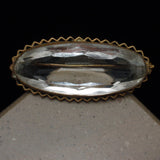 Early Glass Pin Vintage Oval Faceted Brooch