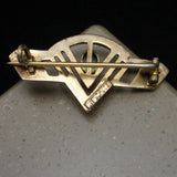 Art Deco Pin Opal Garnet Signed Schultz Vintage Gold Filled
