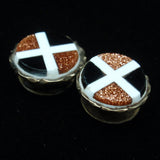 Onyx and Goldstone Collar Studs