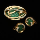 Green Pin & Earrings Set