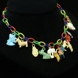 Gumball Charms Necklace Vintage Celluloid Plastic Multi-Colors