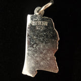 Map Charm Vintage Hand-Painted Sterling Silver MISSISSIPPI