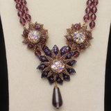 Stanley Hagler N.Y.C Necklace Vintage Purple with Art Glass