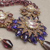 Stanley Hagler N.Y.C Necklace Vintage Purple with Art Glass