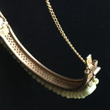 Hinged Bangle Bracelet Vintage 2 Shapes Green Beads