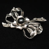 Hobe Bow Pin Sterling Silver Vintage 1940s Brooch