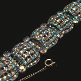 Domed Rhinestone Bracelet Vintage Hobe AB Aurora Borealis